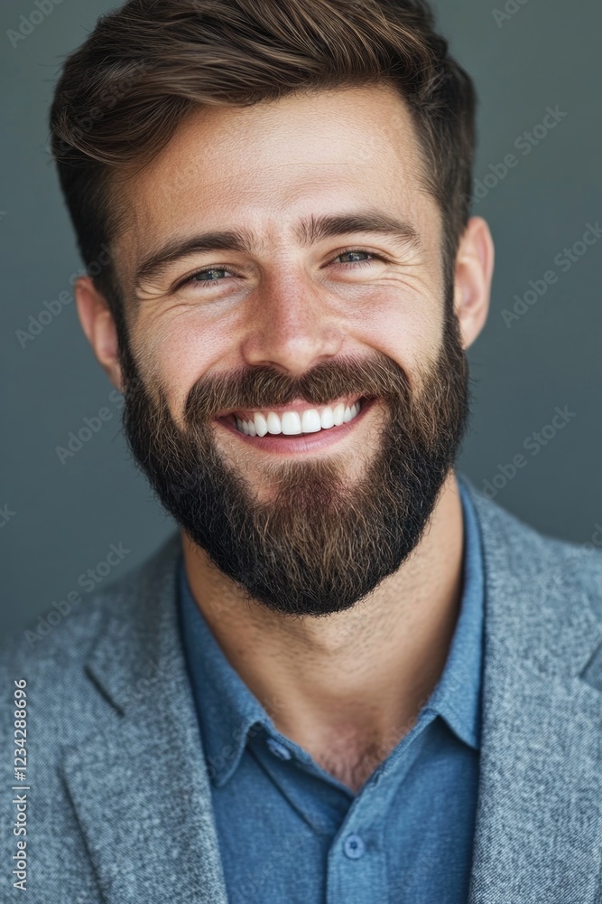 Obraz premium A person with a long beard and a warm smile, perfect for various uses