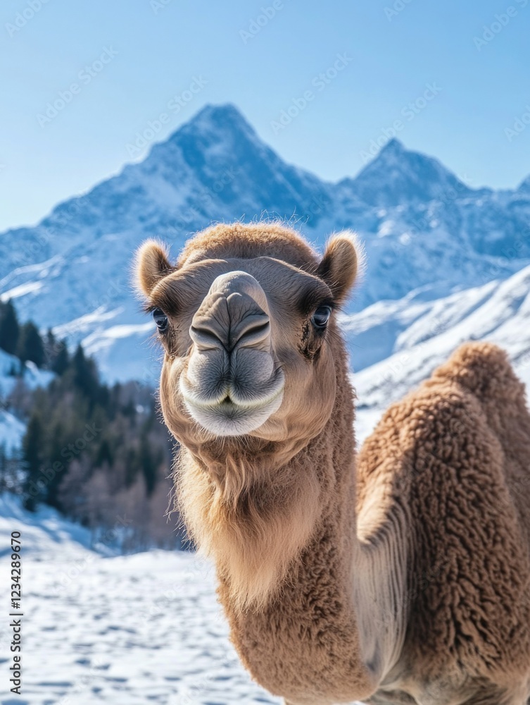 Obraz premium Mountainous Landscape with Camel