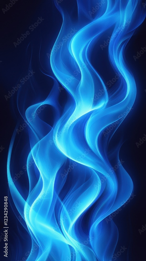 Abstract Blue Waves Flowing Design Abstract Blue Waves Flowing Design