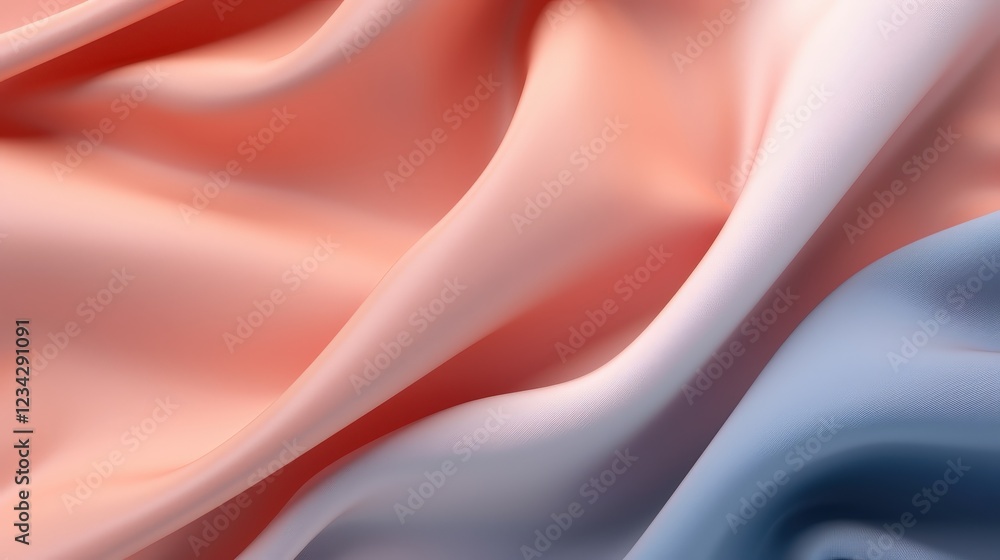 Fototapeta premium Soft Draped Fabric with Gentle Waves in Pastel Colors Ideal for Textile Backgrounds and Fashion Design Projects