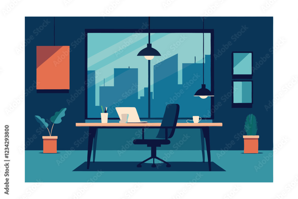 vector illustration of a modern office vector illustration of a modern office