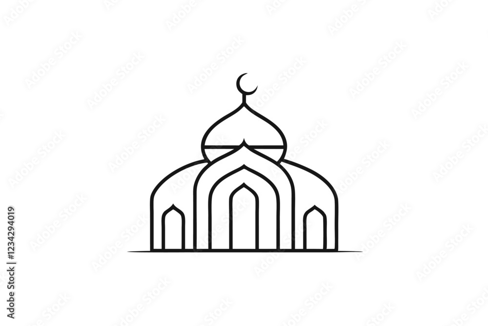vector illustration of a mosque in white vector illustration of a mosque in white