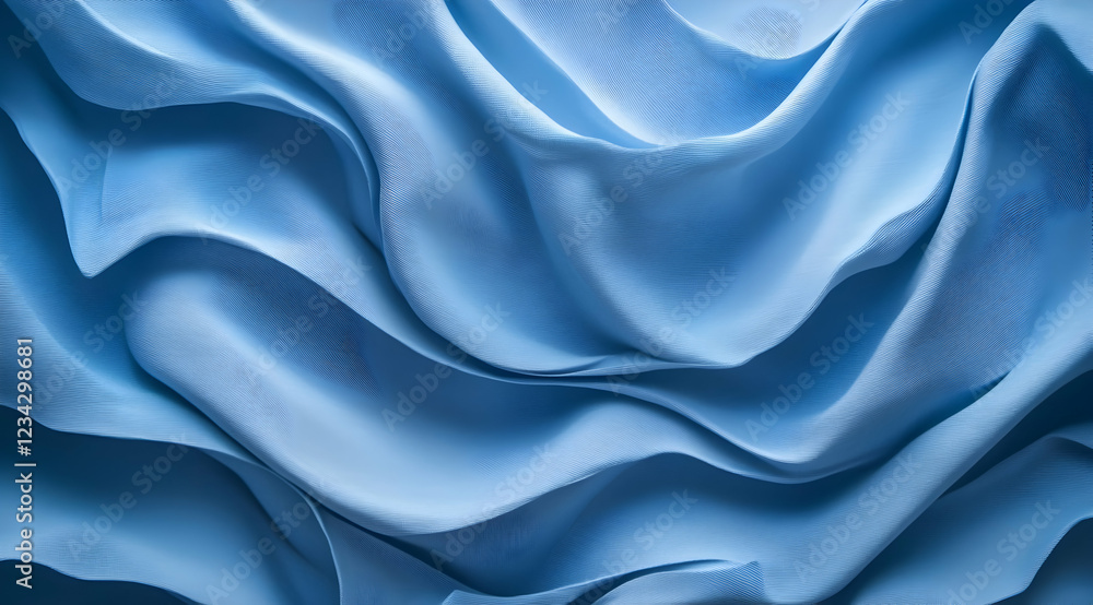 Fototapeta premium Blue background with smooth curves and wavy lines, vector illustration