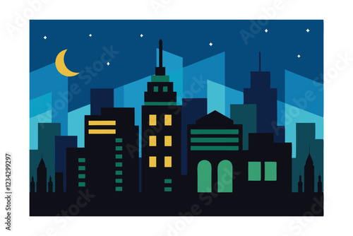 night city vector illustration
