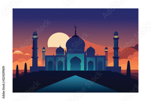 taj mahal at sunset