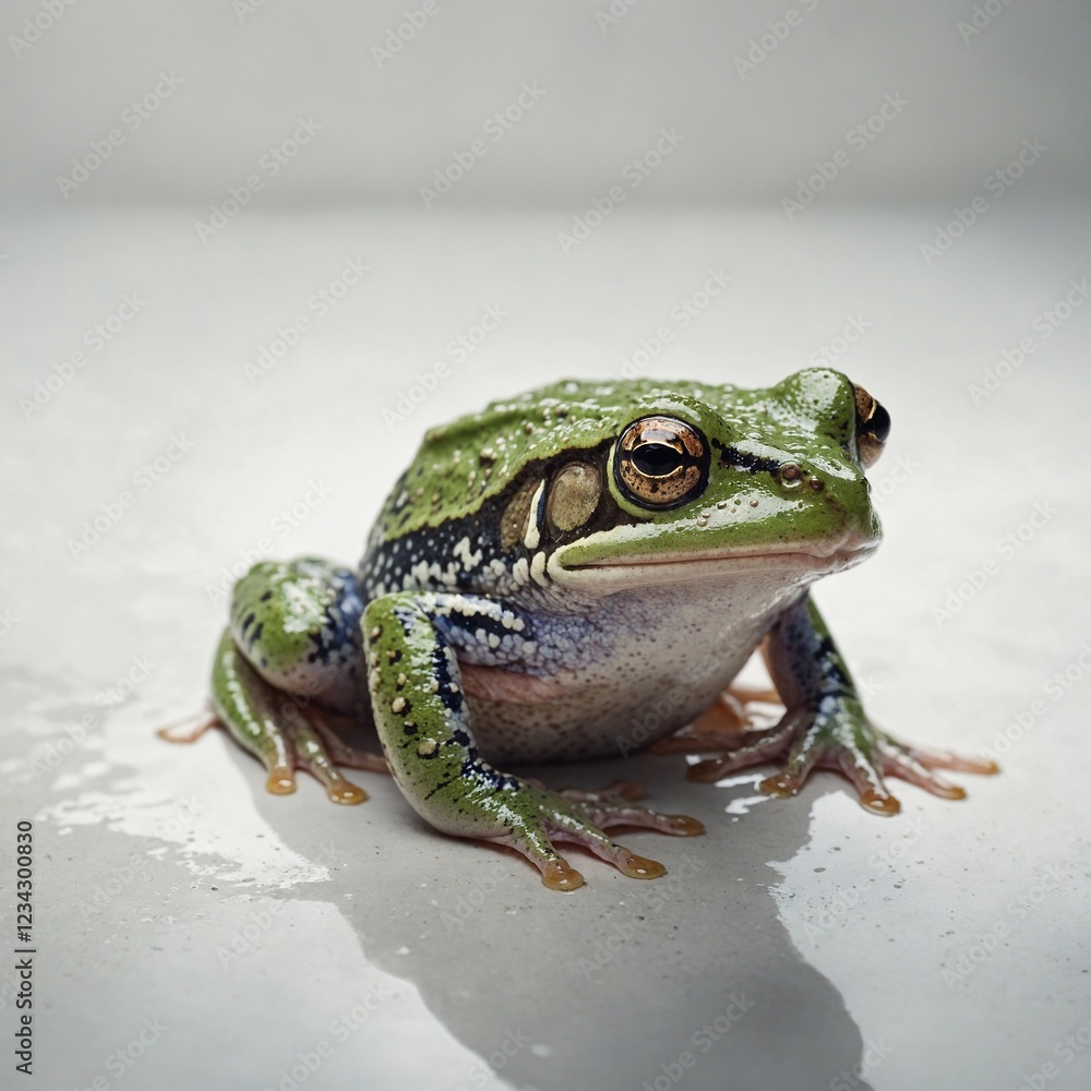 A watercolor-style frog, with soft blended hues on a white background. A watercolor-style frog, with soft blended hues on a white background.
