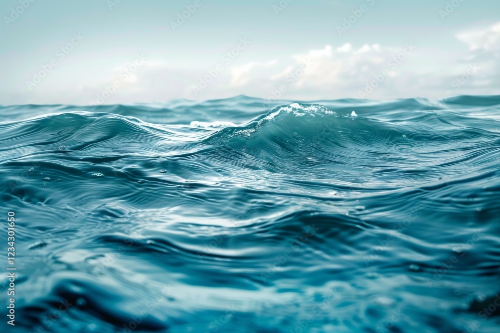 Ocean waves forming under a cloudy sky, creating a tranquil seascape Ocean waves forming under a cloudy sky, creating a tranquil seascape