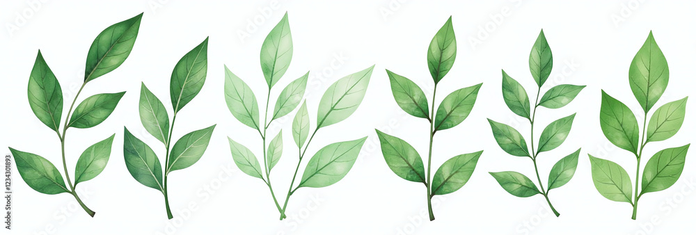 cut watercolor illustration green leaves branches png file white background clipart design cut watercolor illustration green leaves branches png file white background clipart design