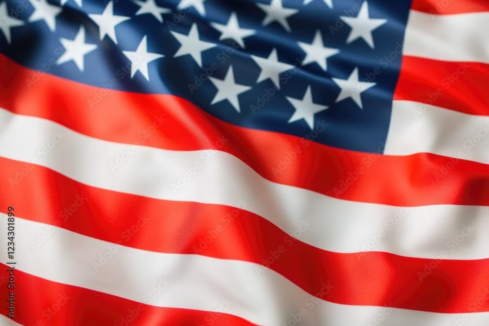 Fototapeta premium A detailed view of the American flag's stars and stripes