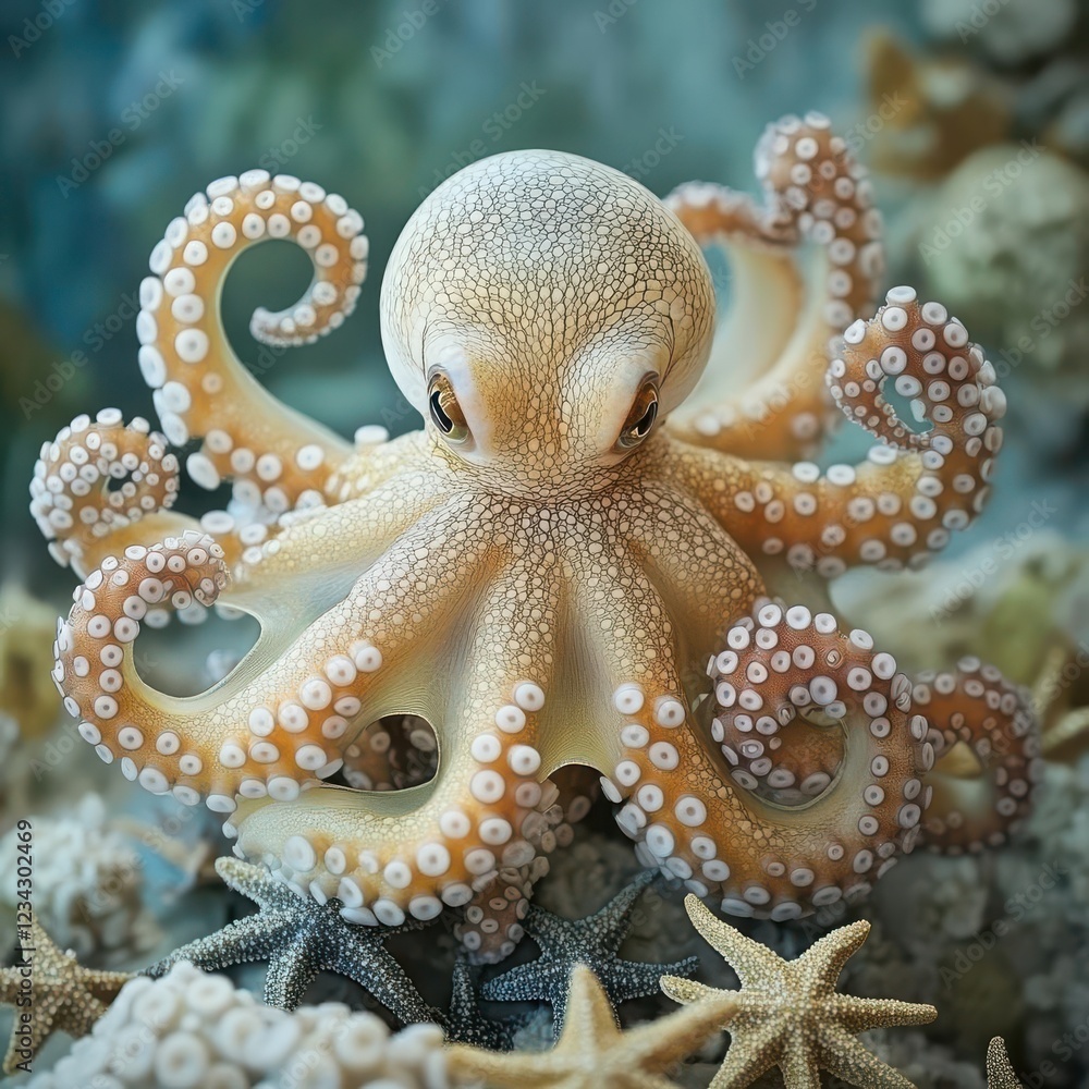 Obraz premium Develop leadership as an octopus, Utilize starfish for coaching, Embrace turtles for responsibility