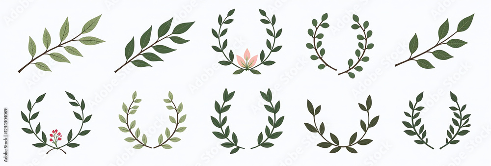 floral branches leaves logos decorations available various styles including rustic trendy designs natural floral branches leaves logos decorations available various styles including rustic trendy designs natural