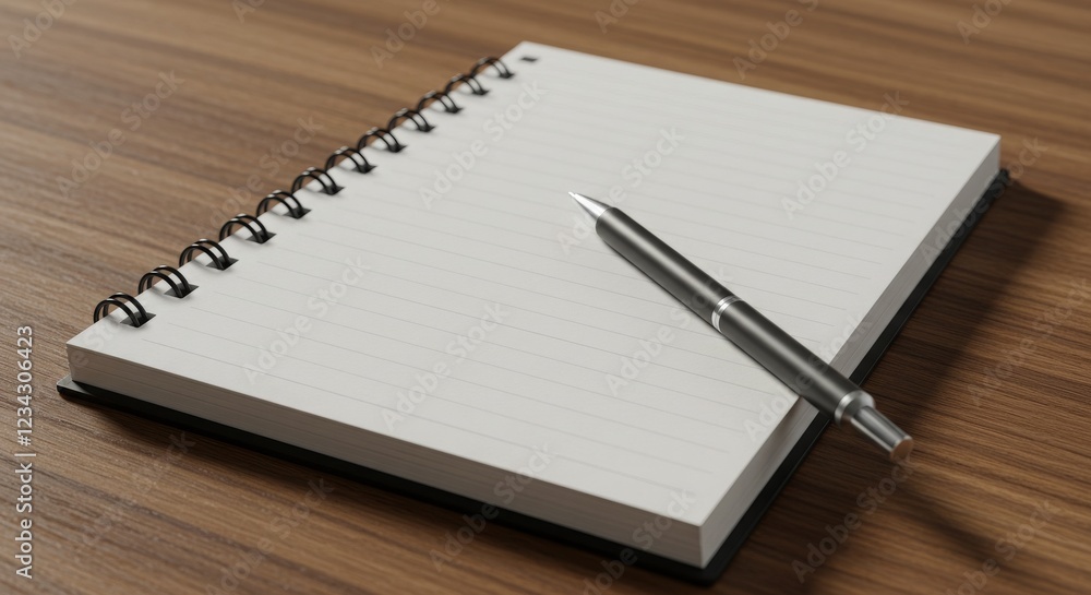 A Blank Notepad with a Pen Ready for Writing Ideas A Blank Notepad with a Pen Ready for Writing Ideas