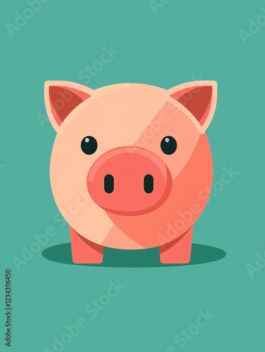 Playful cartoon pig character with a simple background, ideal for children's illustrations
