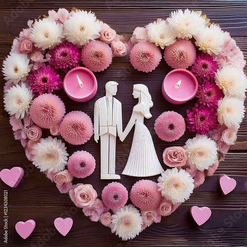 Valentine's day illustrations of an heartwarming couple