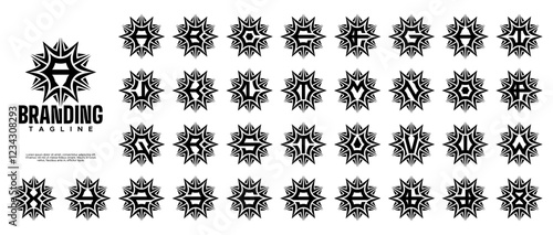 Elegance sun light initial A-Z letter logo set