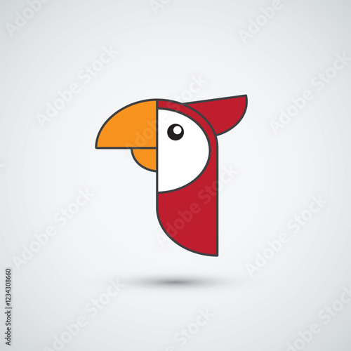 Abstract parrot bird logo design  template photo