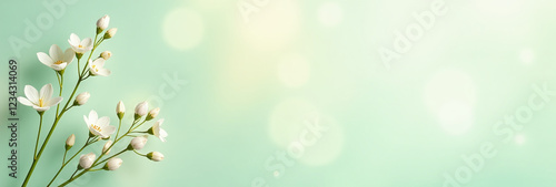 soft focus natural floral branches gentle light green greeting cards plenty room text design