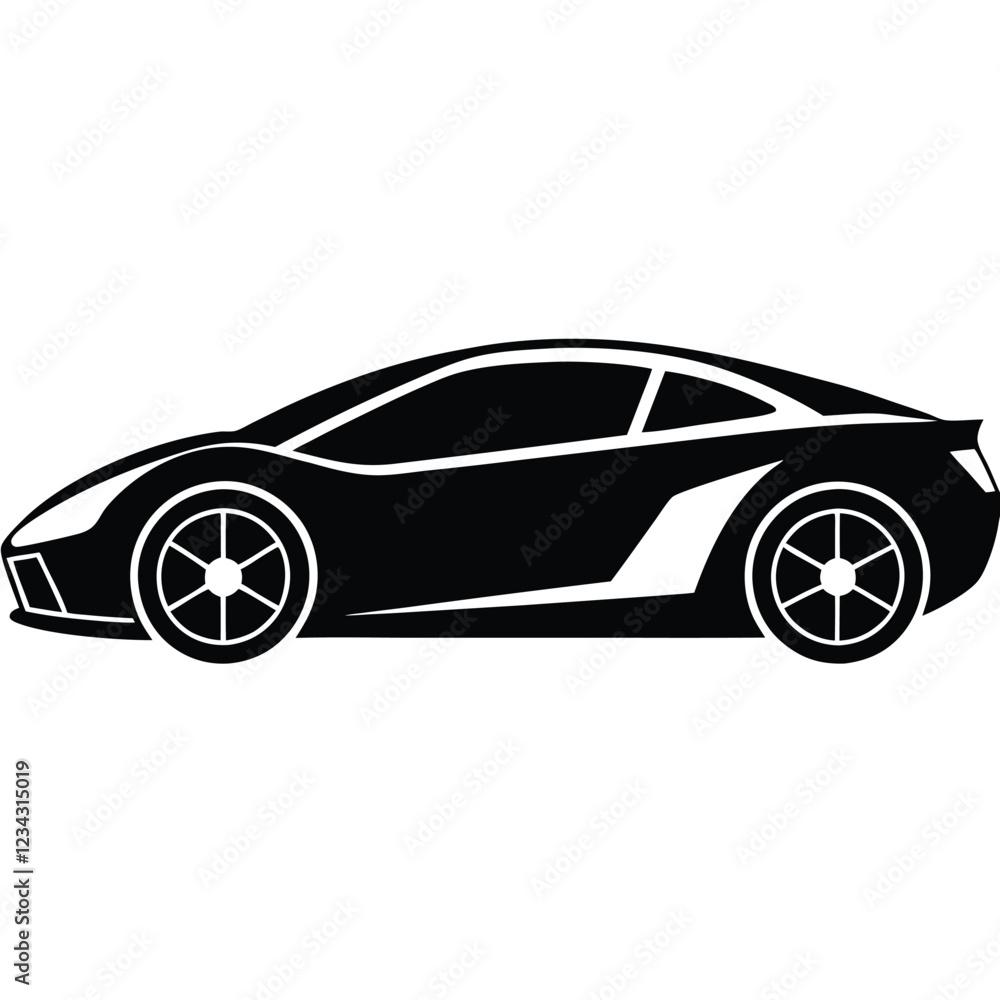 A basic car design with two wheels and windows, vector style A basic car design with two wheels and windows, vector style