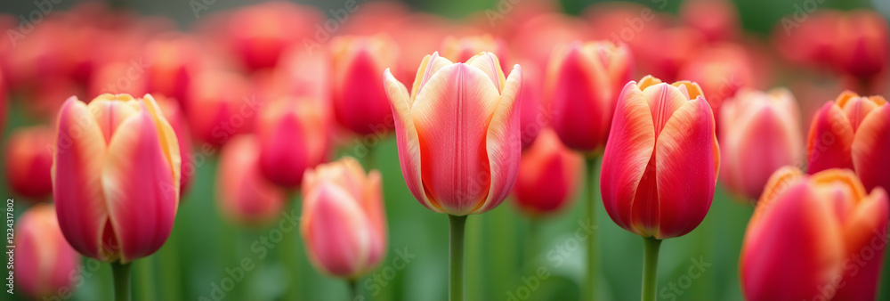 Fototapeta premium tulips beautiful spring flowers often used gardens arrangements vibrant colors delicate
