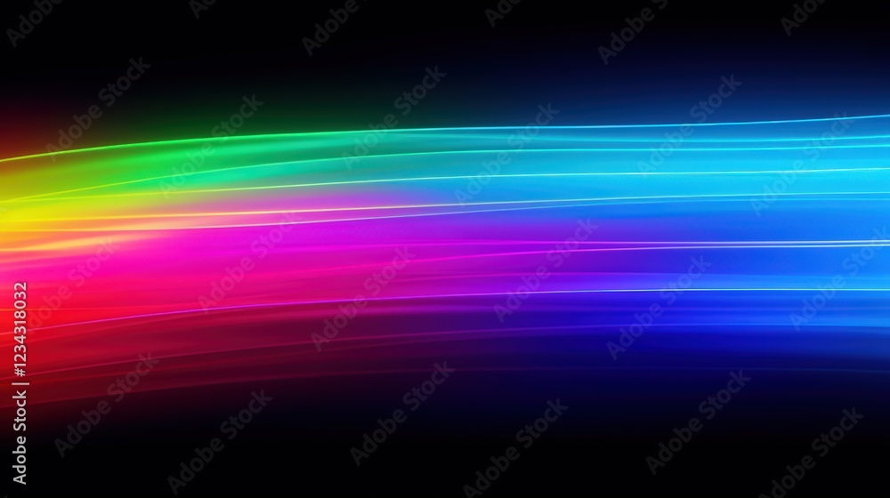 Fototapeta premium Vibrant Rainbow Light Leak with Smooth Flowing Colors and Abstract Background for Creative Design and Artistic Inspirations