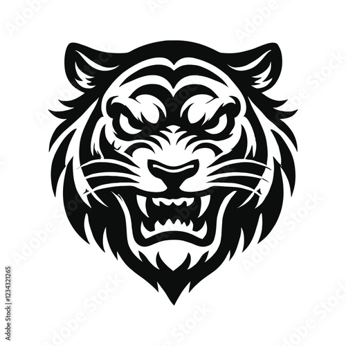 Wallpaper Mural Powerful Tiger Head Graphic Design for Logo or Branding Torontodigital.ca