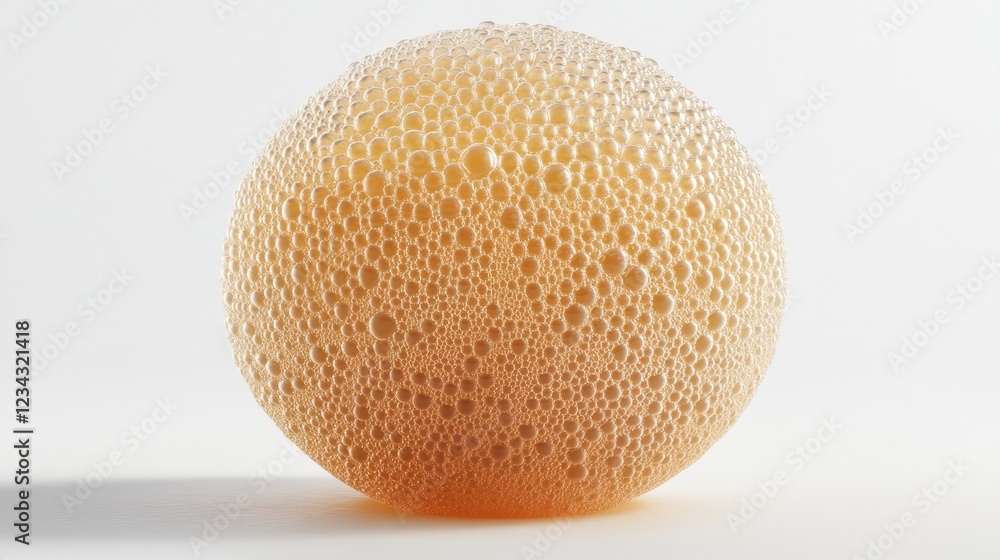 Abstract Closeup of a Bubble Sphere with Warm Orange Gradient and Textured Surface Abstract Closeup of a Bubble Sphere with Warm Orange Gradient and Textured Surface