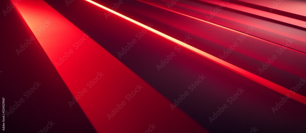 Fototapeta premium Red abstract lines converging, dark background, digital art, website banner