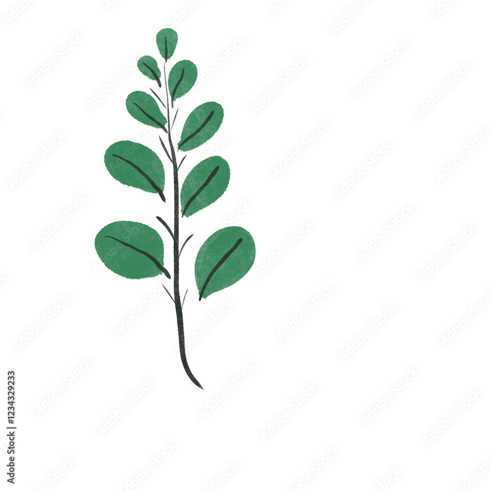 Fototapeta premium Minimalist hand drawn flower digital art