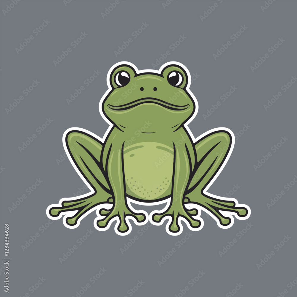 Obraz premium green frog on white background