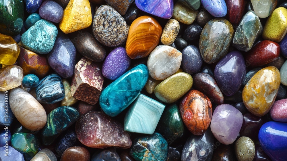Vibrant gemstones displayed on a textured surface Vibrant gemstones displayed on a textured surface