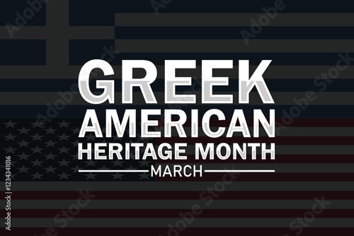 Greek American Heritage Month. March. Vector illustration. Design for banner, poster or print.