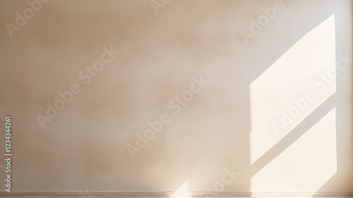 Minimalist Interior with Soft Natural Light Illuminating a Blurred Wall, Perfect for Modern Design Spaces and Calm Aesthetics