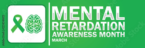 Mental Retardation Awareness Month. March. Vector illustration. Design element for banner, poster or card.