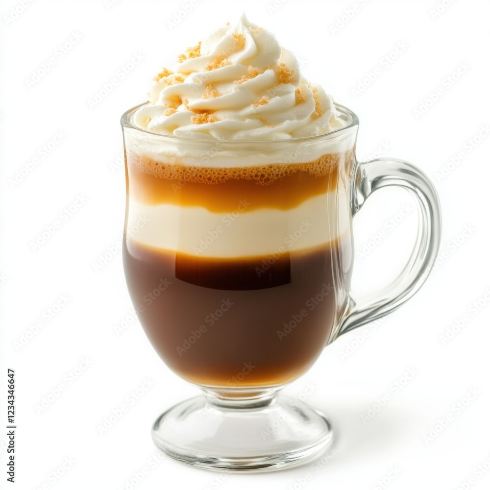Coffee and caramel blend with whipped cream Coffee and caramel blend with whipped cream