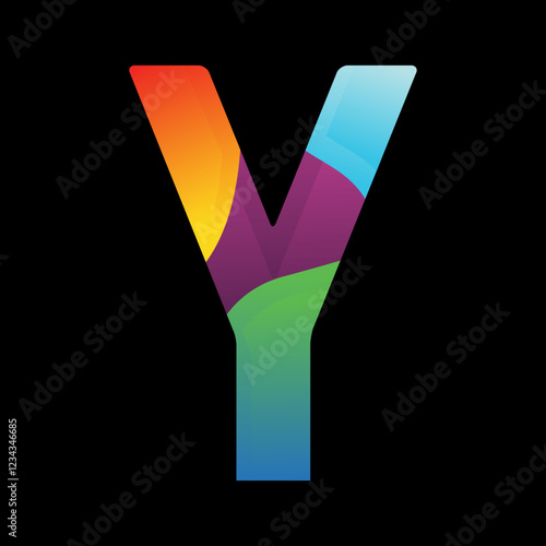 Abstract Colorful Letter Y Logo Design Vector