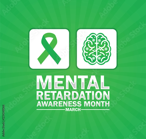 Mental Retardation Awareness Month. March. Holiday concept. Template for background, banner, card, poster with text inscription. Vector illustration