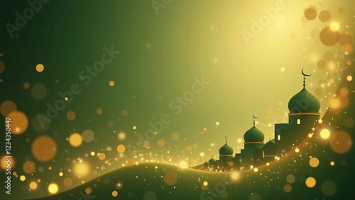 A modern, minimalist background celebrating Eid al-Adha, featuring a soft-focus bokeh effect
