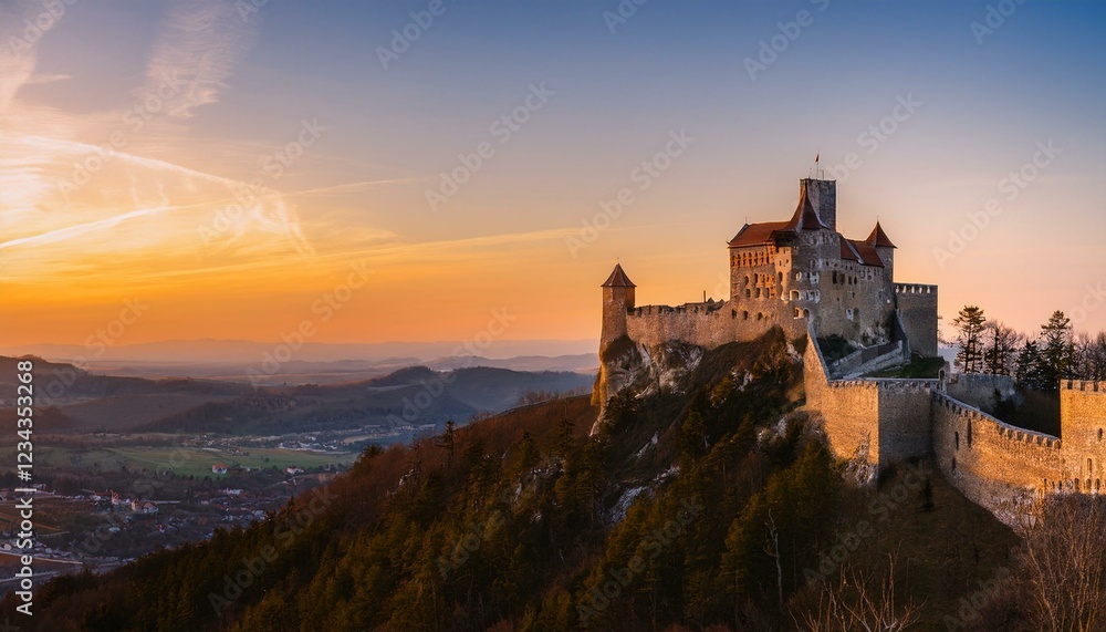 The charm of old ruins under the evening sky. The charm of old ruins under the evening sky.