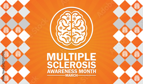 Multiple Sclerosis Awareness Month. March. Vector illustration. Design for banner, poster or print.