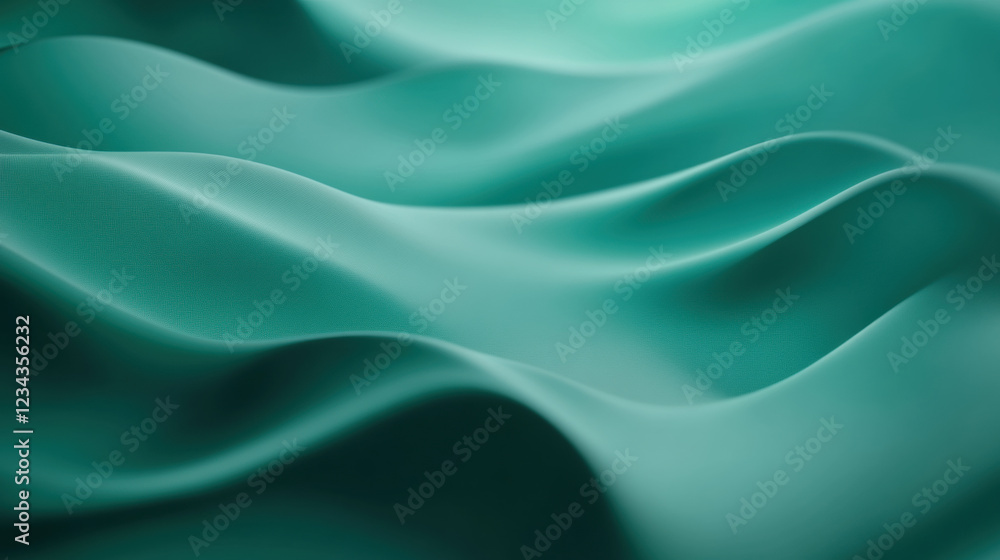 Obraz premium Turquoise abstract waves background flowing smoothly