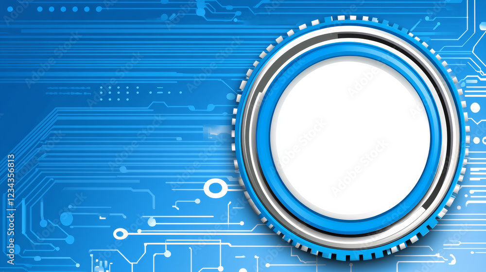 Obraz premium Futuristic blue technology background with circuit design