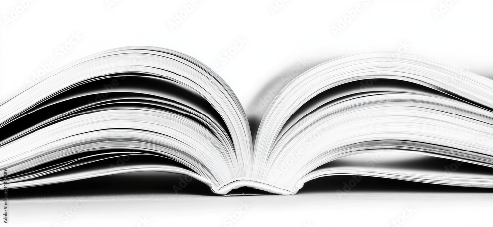 Set of white blank magazines or brochures on an isolated background with a clipping path, top view. Set of white blank magazines or brochures on an isolated background with a clipping path, top view.