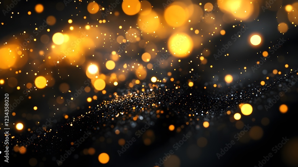 Dreamy Blurred Bokeh Effect with Glowing Particles and Vibrant Light Spots