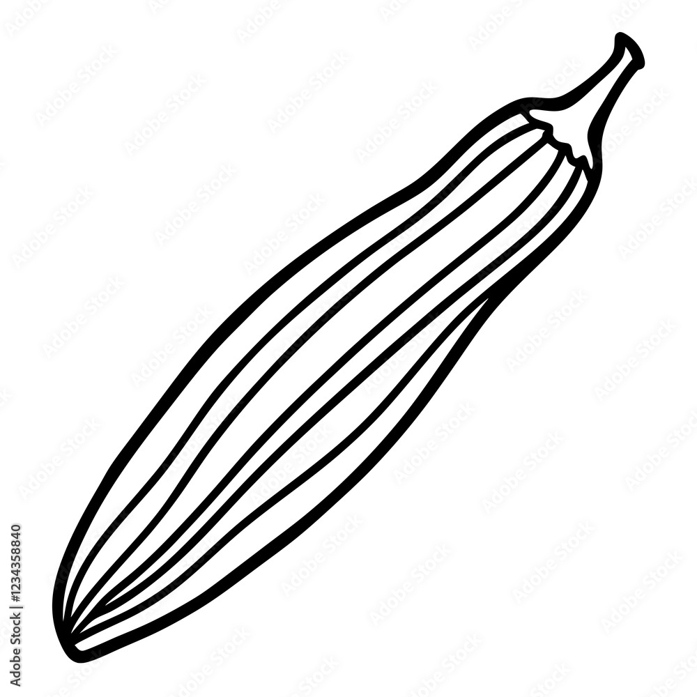 Okra in a Single Stroke Vector Art Okra in a Single Stroke Vector Art