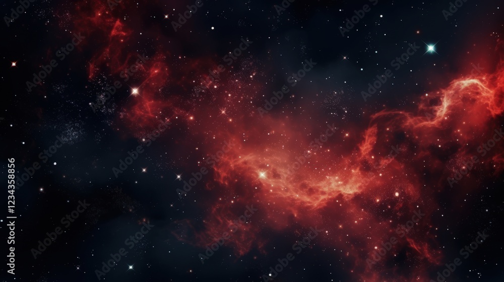 Fototapeta premium Captivating Abstract Texture of a Starry Sky with Cosmic Clouds and Distant Stars in a Deep Space Scene, Perfect for Space-Themed Designs