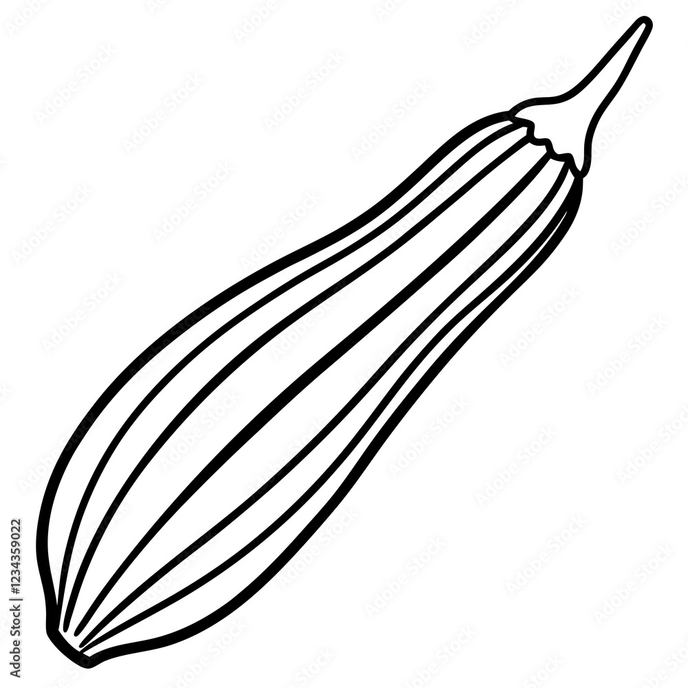 Okra in a Single Stroke Vector Art Okra in a Single Stroke Vector Art