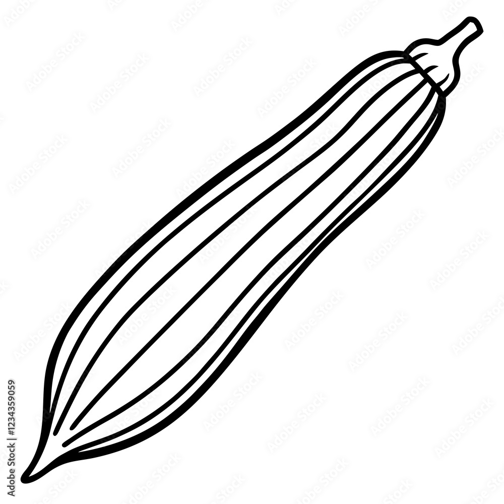Okra in a Single Stroke Vector Art Okra in a Single Stroke Vector Art