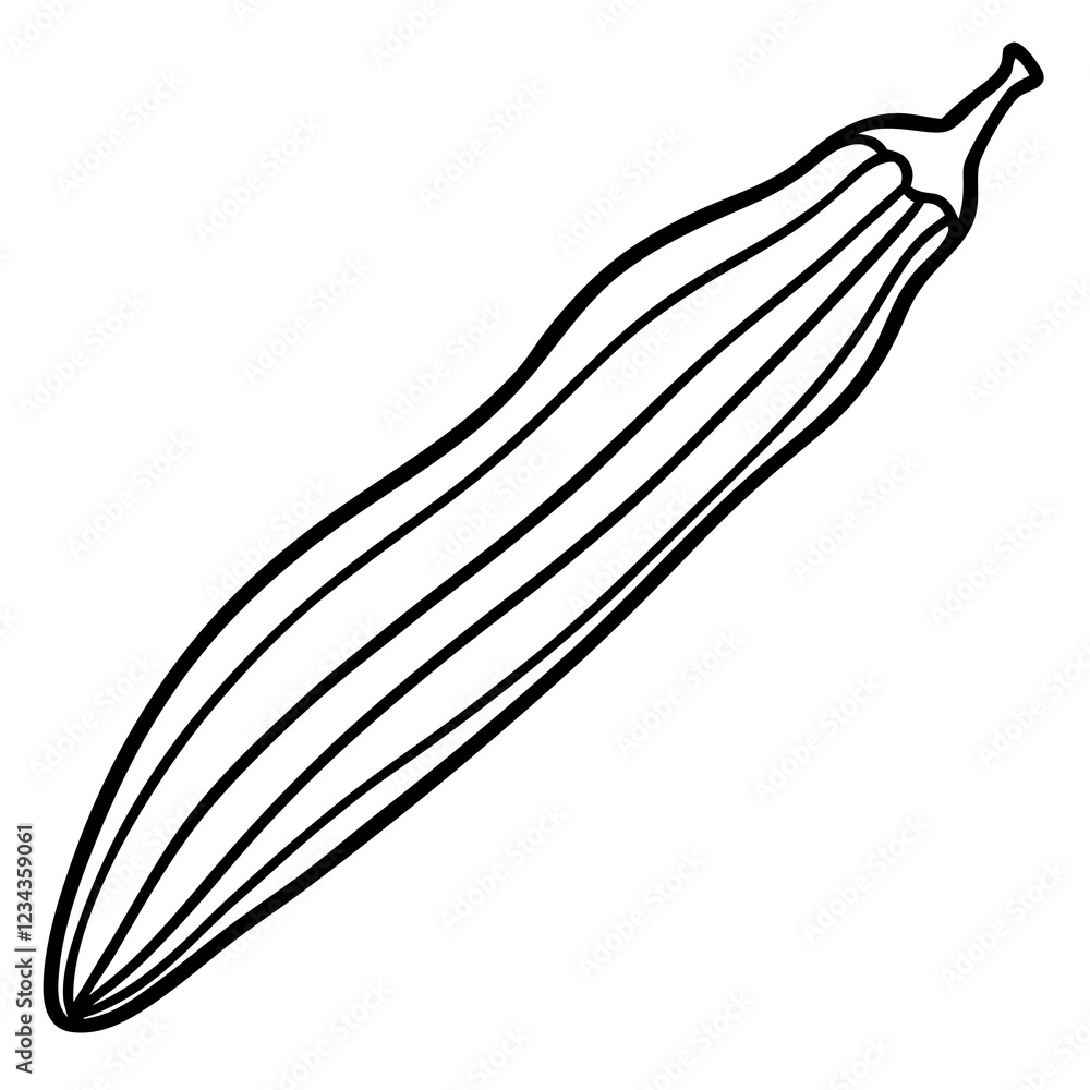 Okra in a Single Stroke Vector Art Okra in a Single Stroke Vector Art