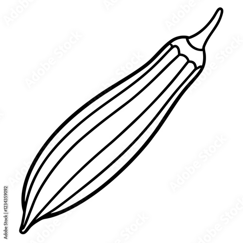 Okra in a Single Stroke Vector Art