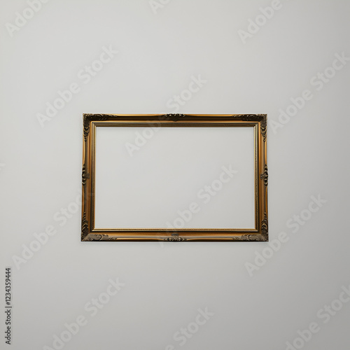 Conceptual Emancipation: Empty frame removed from its context, floating in mid-air, symbolism of absence or freedom. photo